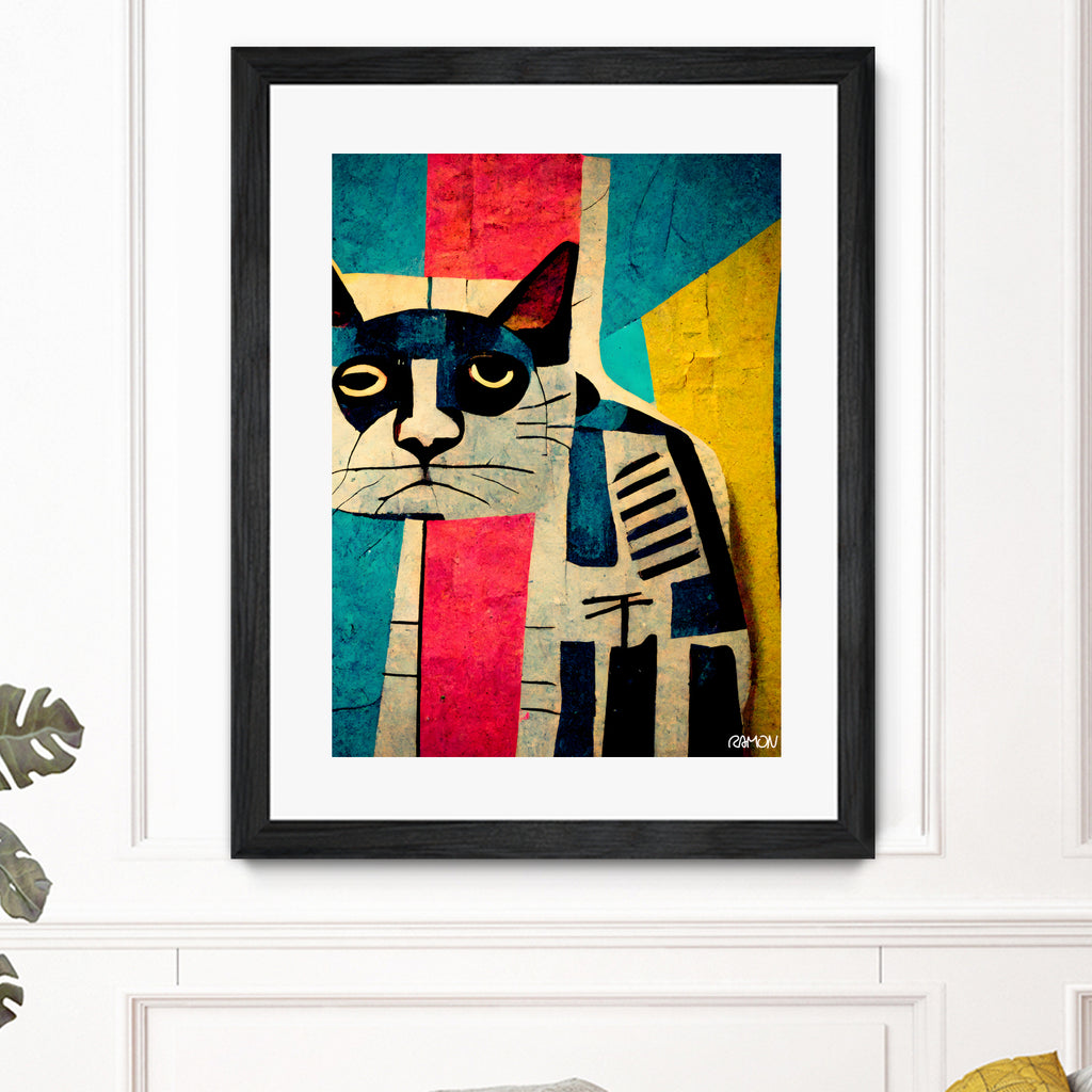 Abstract Art Cat by Ramon Souza on GIANT ART - white digital painting