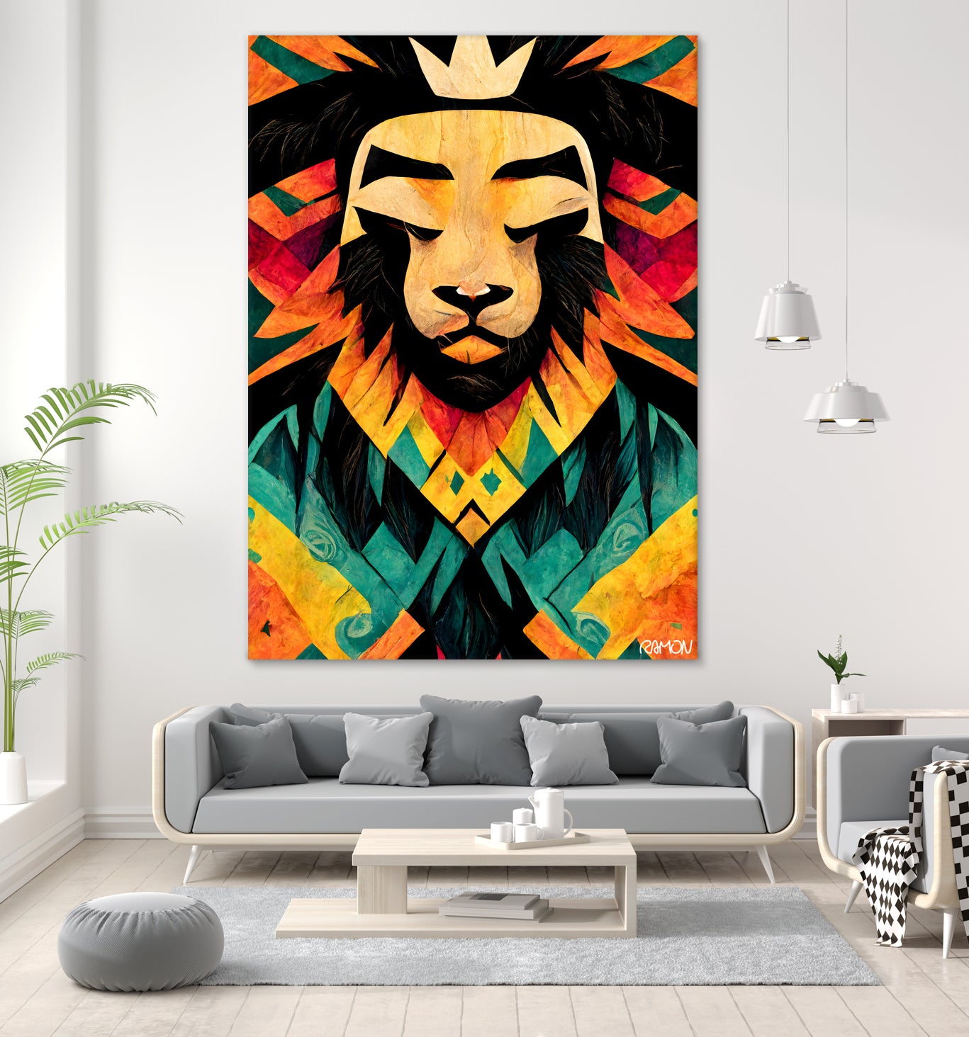 Lion King by Ramon Souza on GIANT ART - yellow digital painting