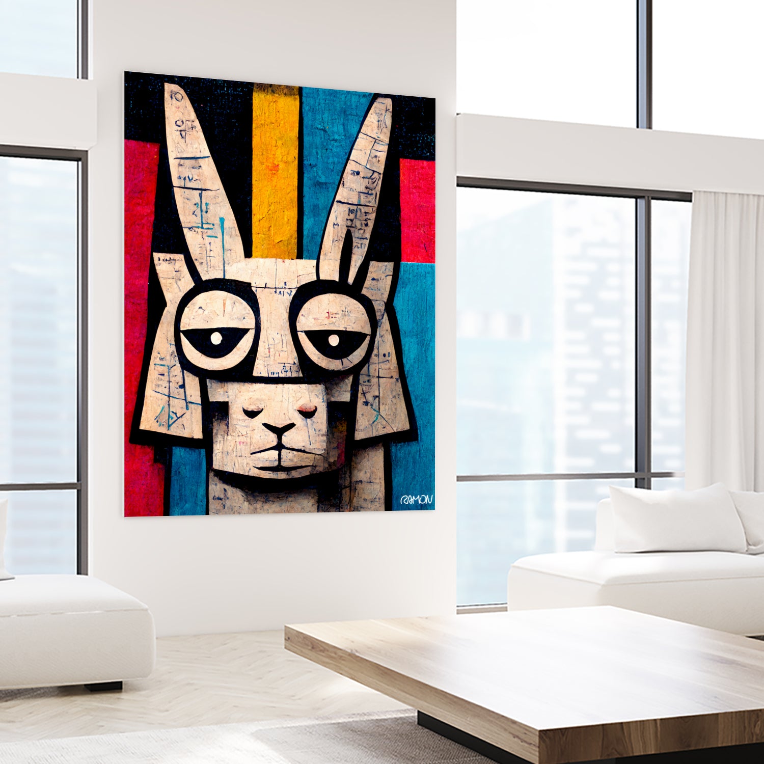 Einstain llama by Ramon Souza on GIANT ART - white digital painting