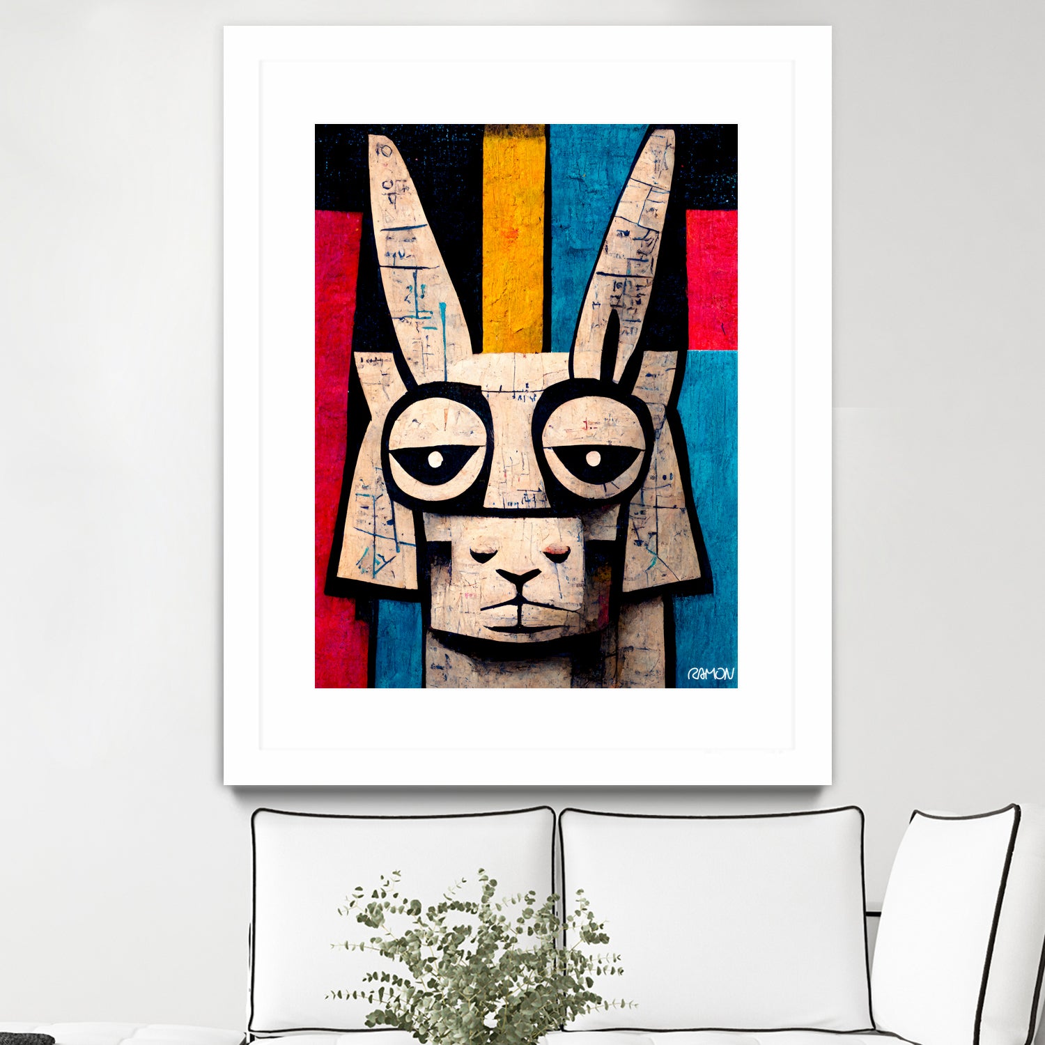 Einstain llama by Ramon Souza on GIANT ART - white digital painting