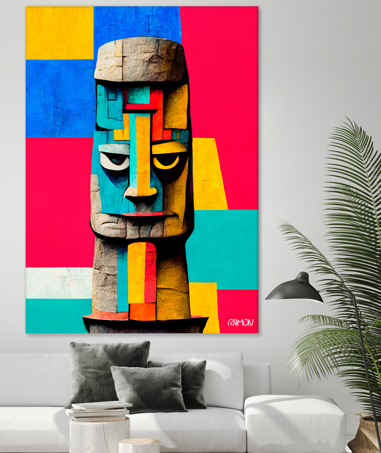 Moai Statue by Ramon Souza on GIANT ART - yellow digital painting