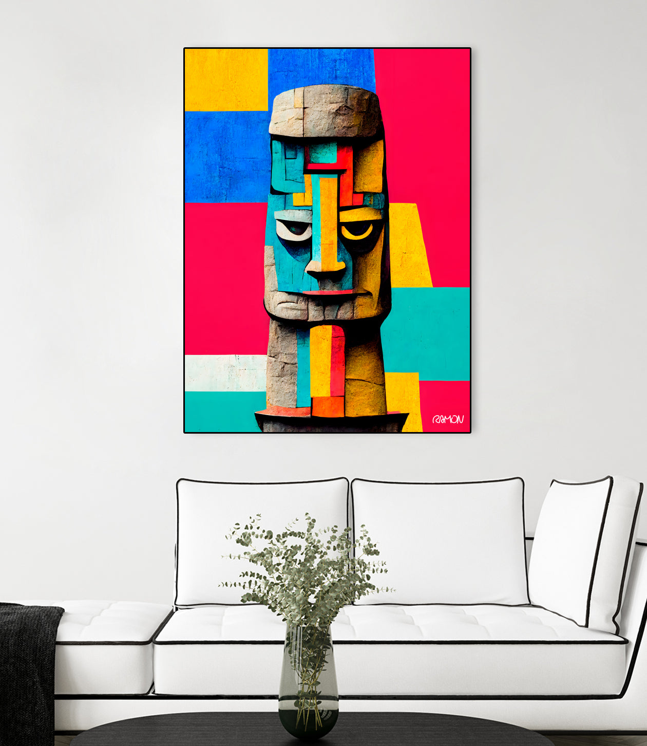 Moai Statue by Ramon Souza on GIANT ART - yellow digital painting