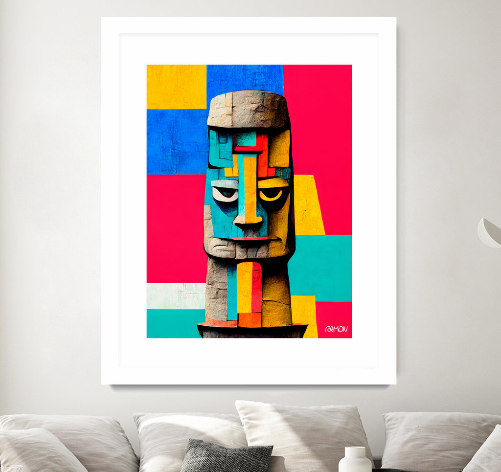 Moai Statue by Ramon Souza on GIANT ART - yellow digital painting