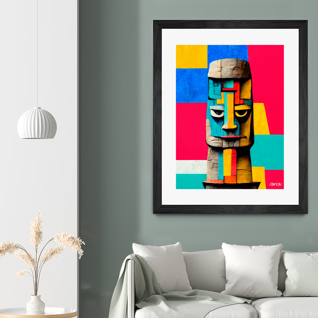 Moai Statue by Ramon Souza on GIANT ART - yellow digital painting