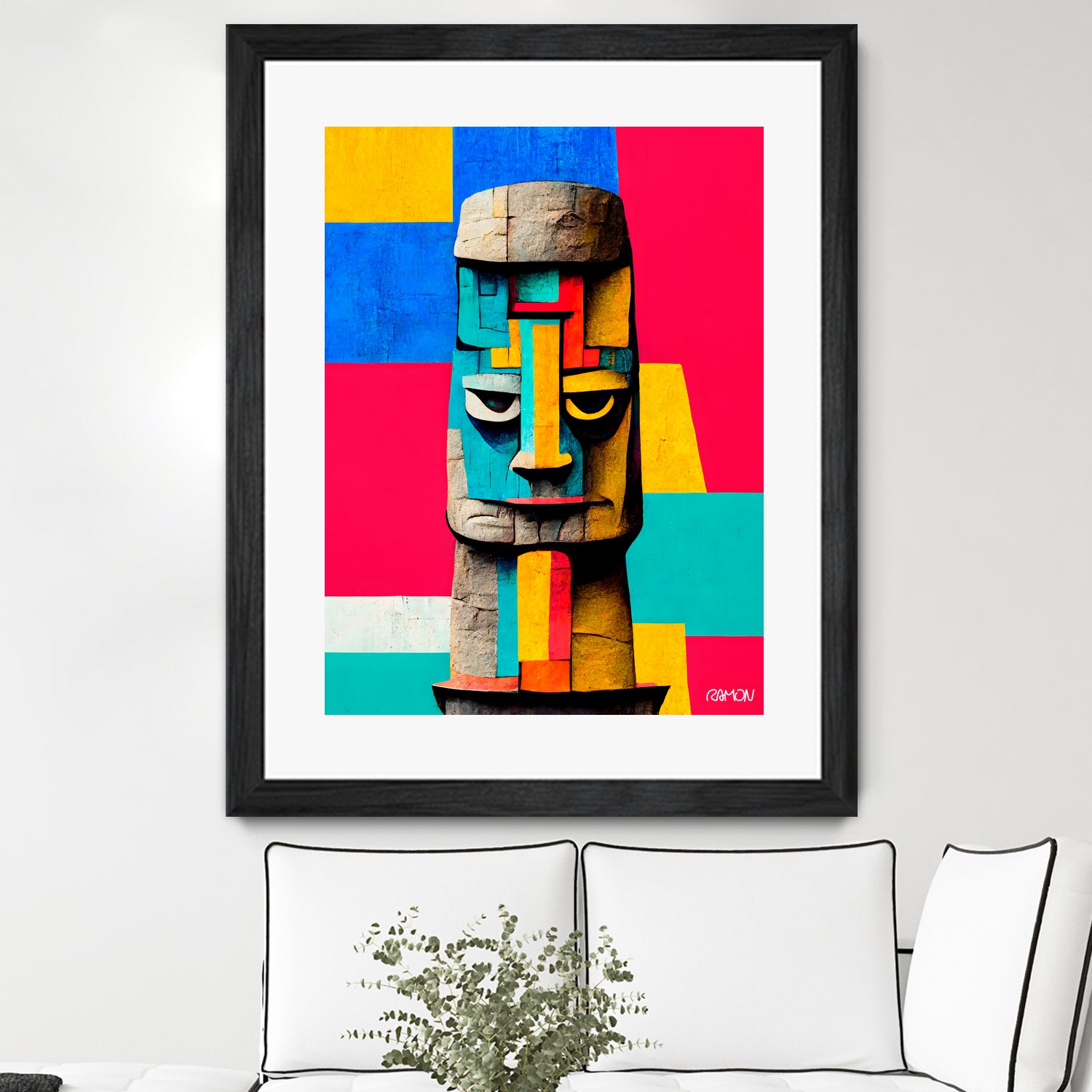 Moai Statue by Ramon Souza on GIANT ART - yellow digital painting