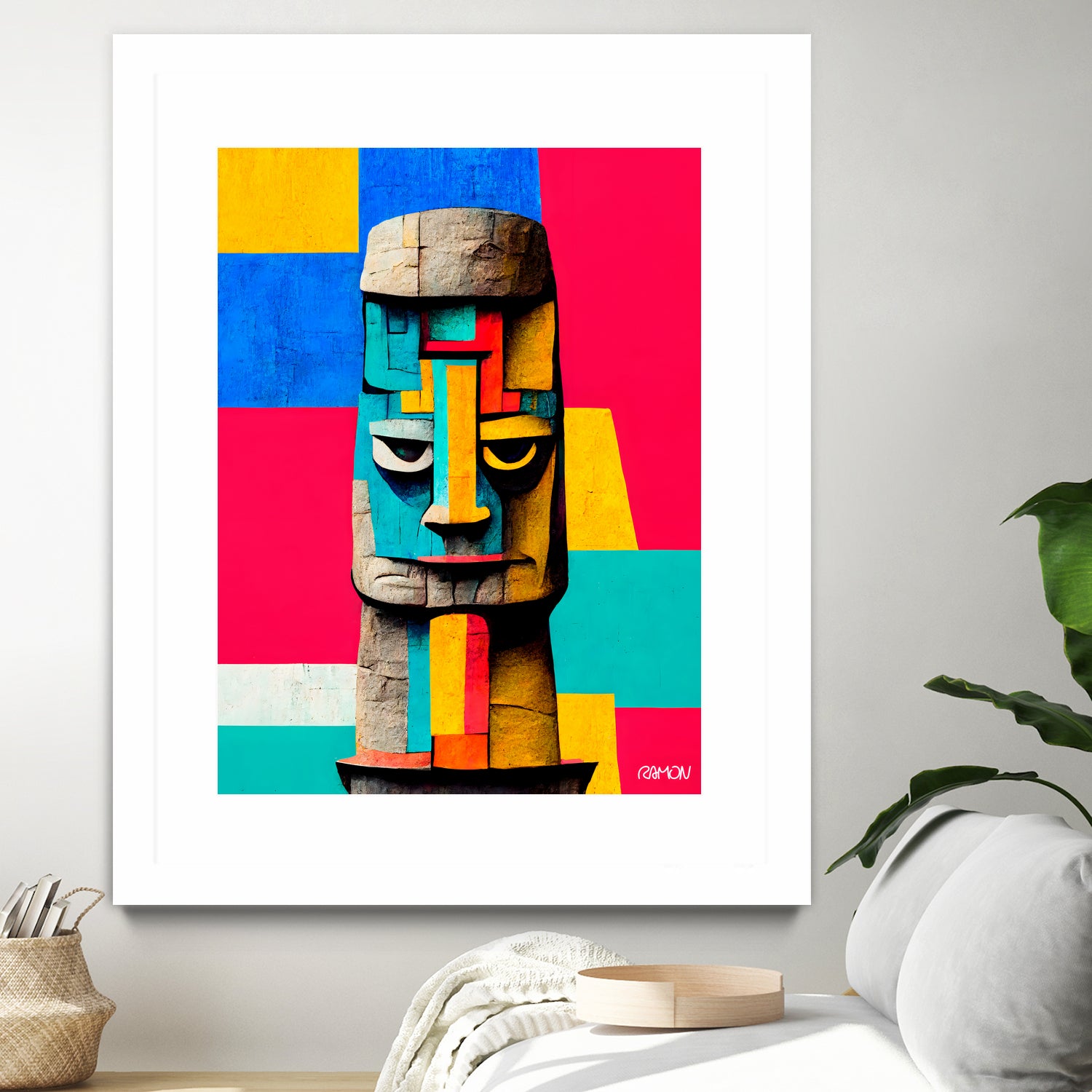 Moai Statue by Ramon Souza on GIANT ART - yellow digital painting