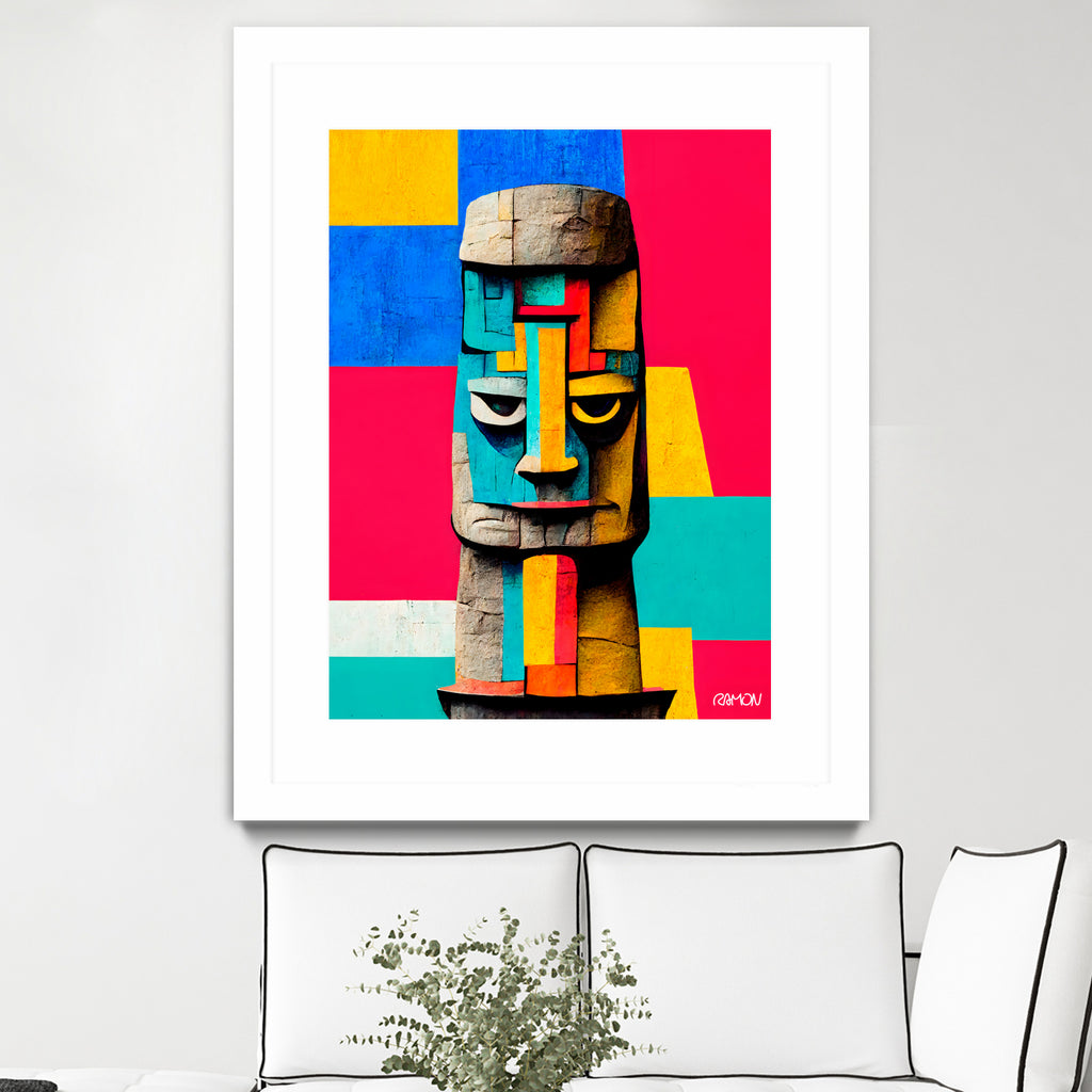 Moai Statue by Ramon Souza on GIANT ART - yellow digital painting