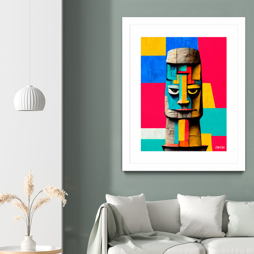 Moai Statue by Ramon Souza on GIANT ART - yellow digital painting