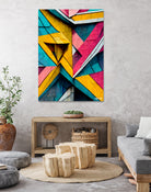 Origami Wall by Ramon Souza on GIANT ART - blue digital painting