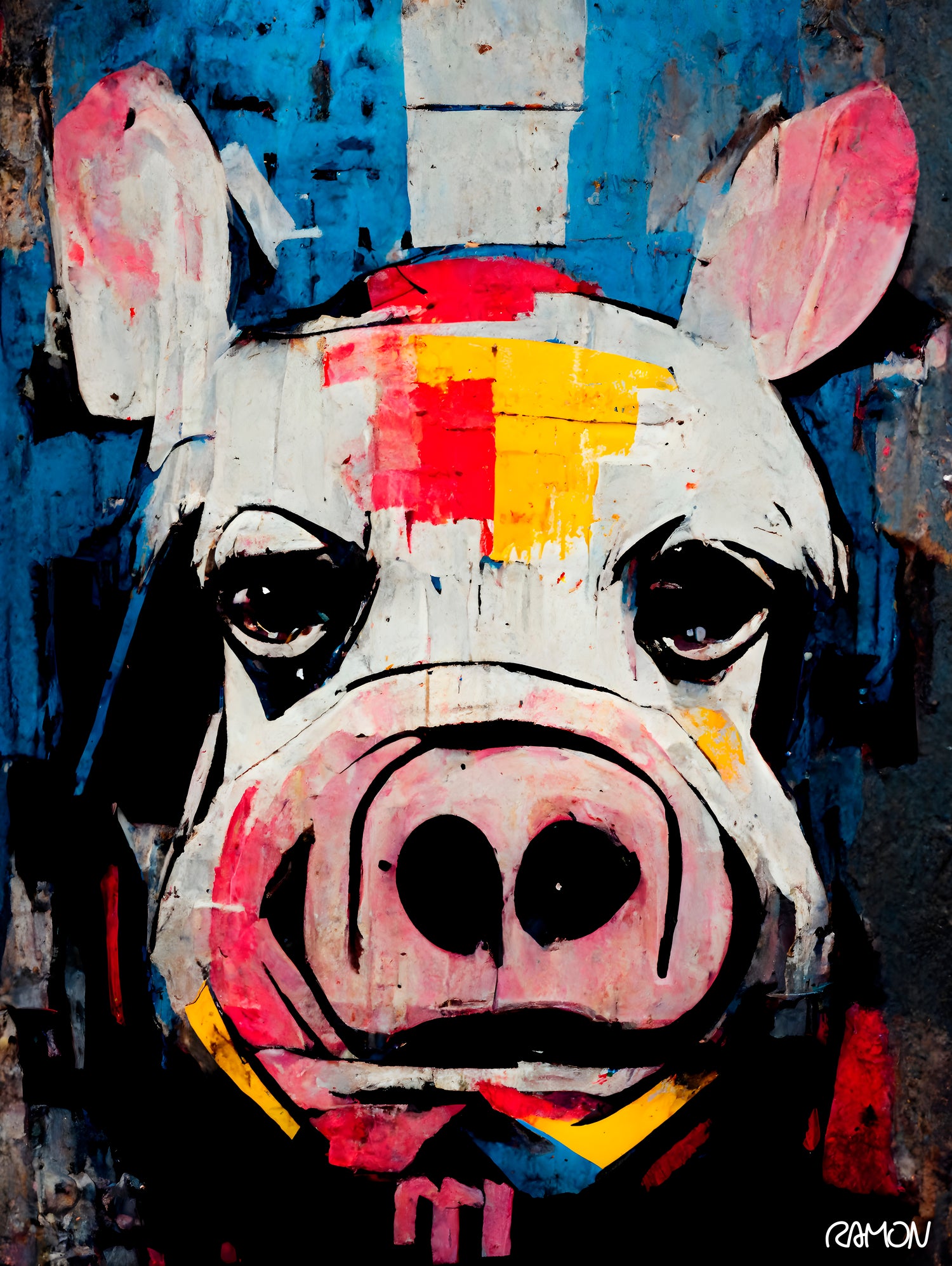 White Pig by Ramon Souza on GIANT ART - white digital painting