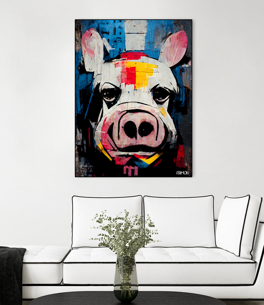 White Pig by Ramon Souza on GIANT ART - white digital painting