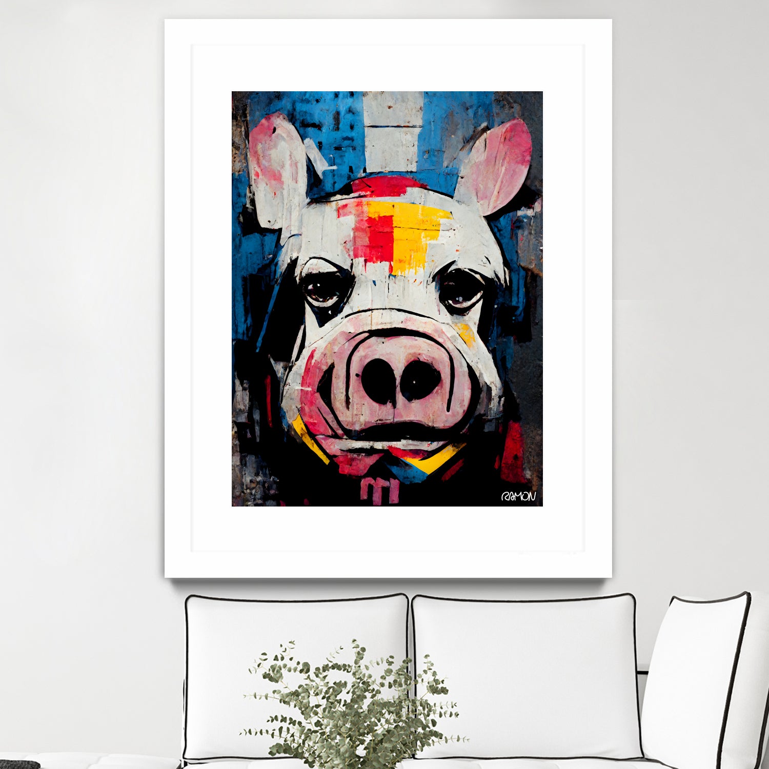 White Pig by Ramon Souza on GIANT ART - white digital painting