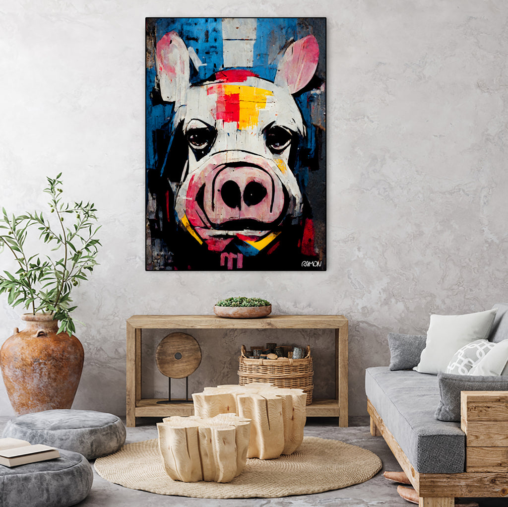 White Pig by Ramon Souza on GIANT ART - white digital painting