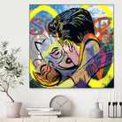 Kiss _Superheroes_Neon yellow_graffiti by TULIO ALMEIDA on GIANT ART - yellow digital painting