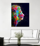 Colored Lion by Milos Karanovic on GIANT ART - black photo illustration