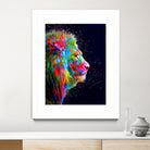 Colored Lion by Milos Karanovic on GIANT ART - black photo illustration