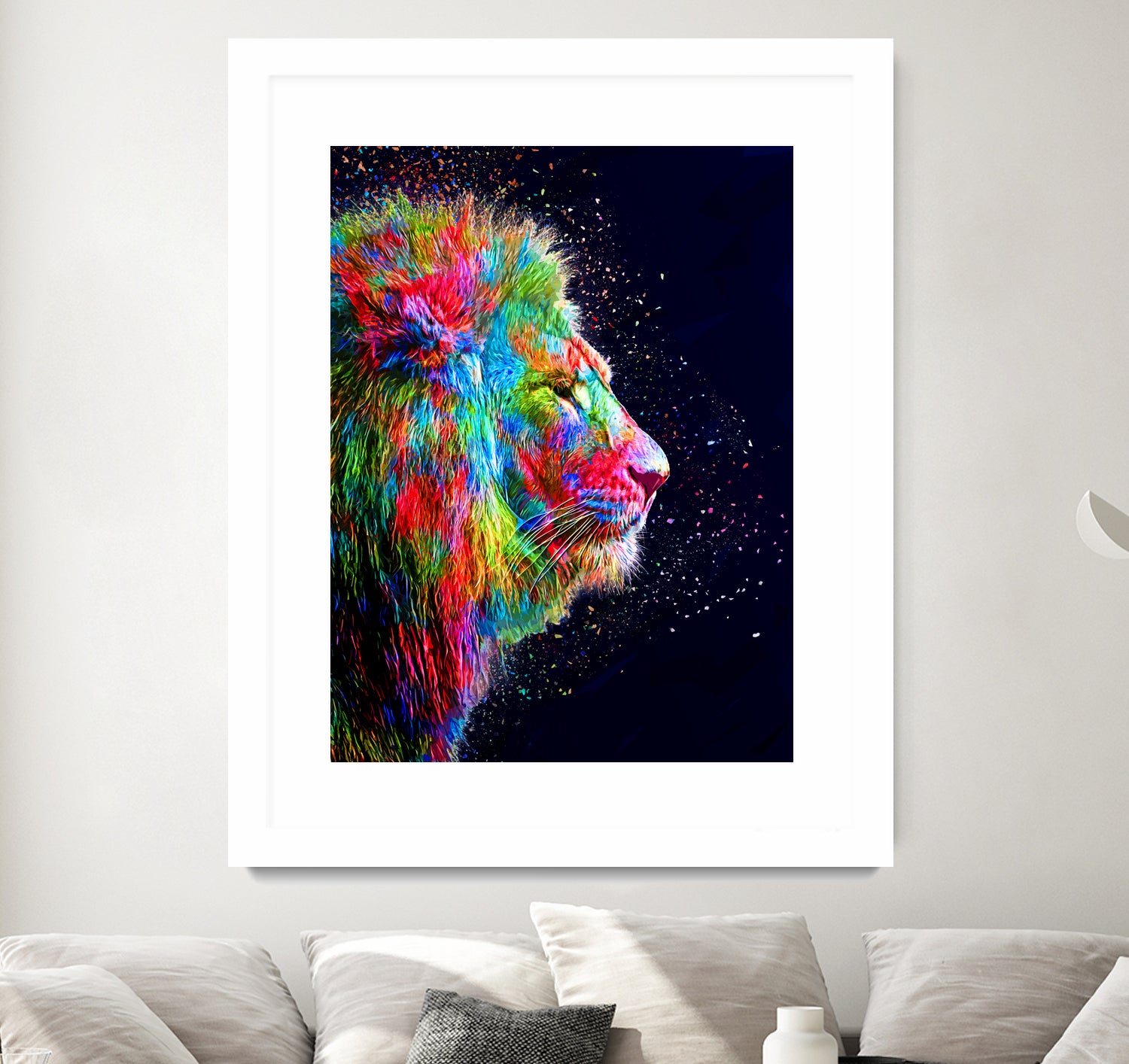 Colored Lion by Milos Karanovic on GIANT ART - black photo illustration