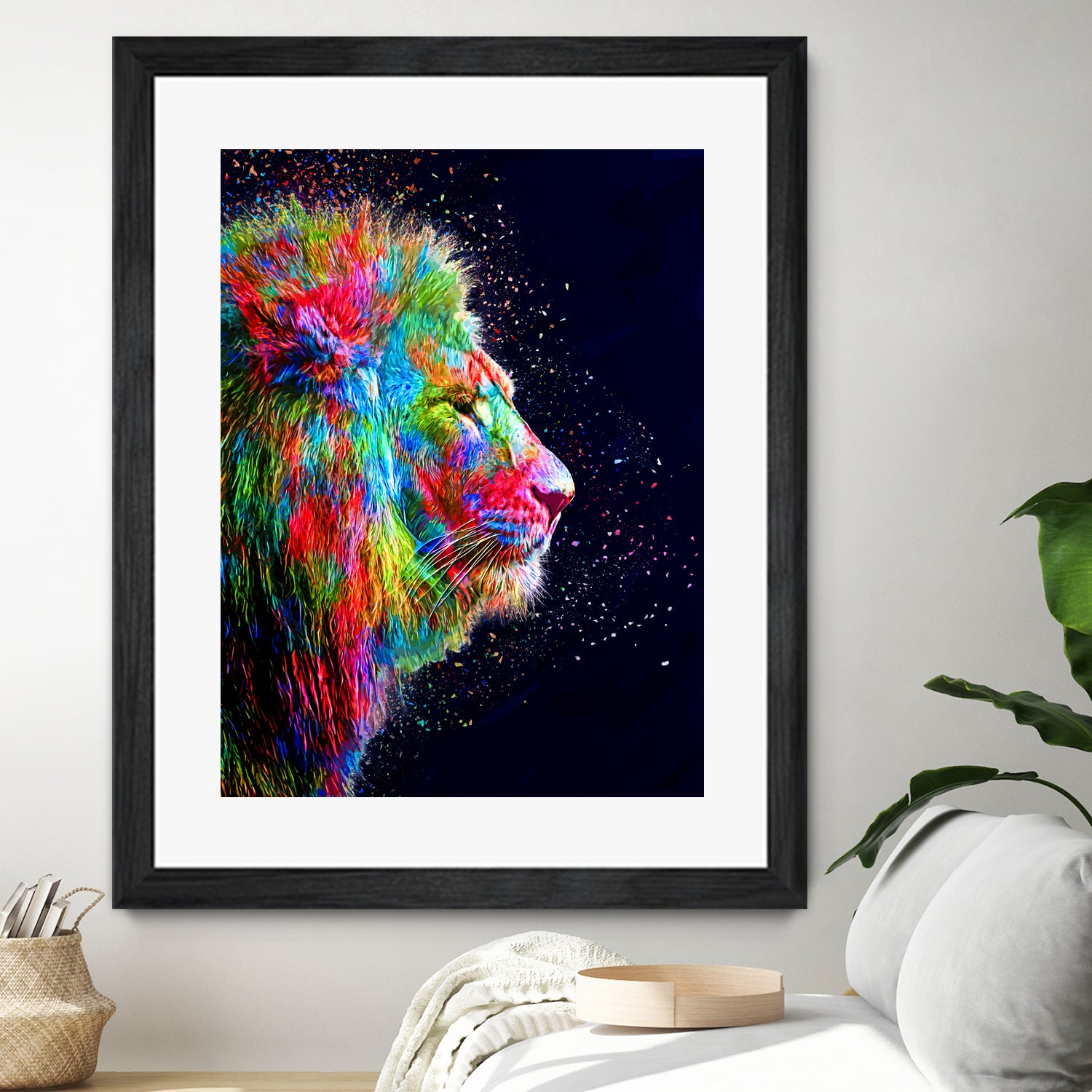 Colored Lion by Milos Karanovic on GIANT ART - black photo illustration