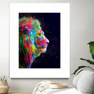 Colored Lion by Milos Karanovic on GIANT ART - black photo illustration