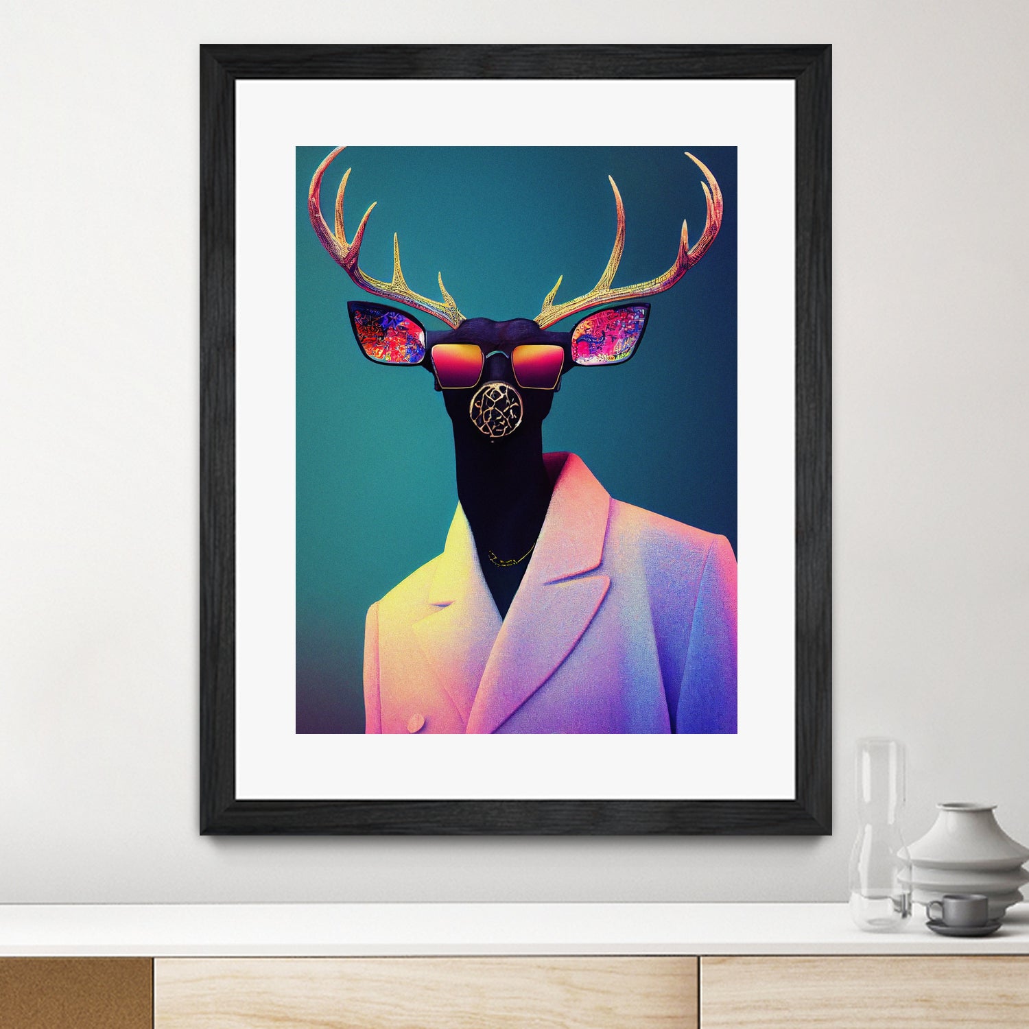 retro deer by M Maisur Amin on GIANT ART - black digital painting