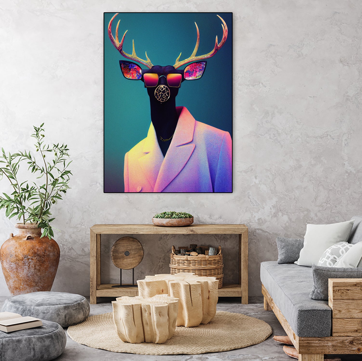 retro deer by M Maisur Amin on GIANT ART - black digital painting