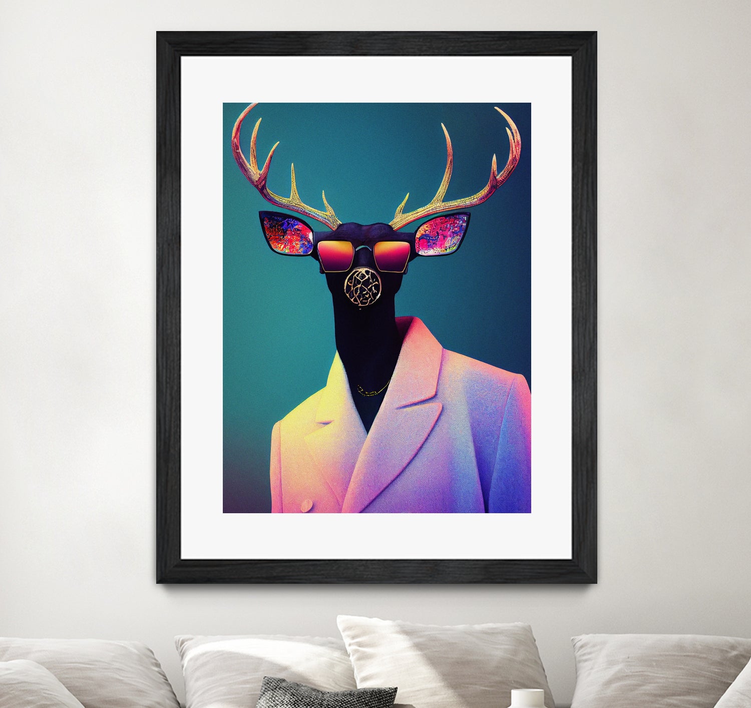 retro deer by M Maisur Amin on GIANT ART - black digital painting