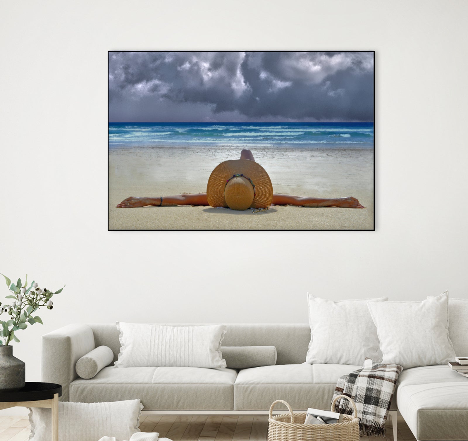 The Internationally Recognized Opinionist On the Beach by charles sinklier on GIANT ART - blue photo illustration