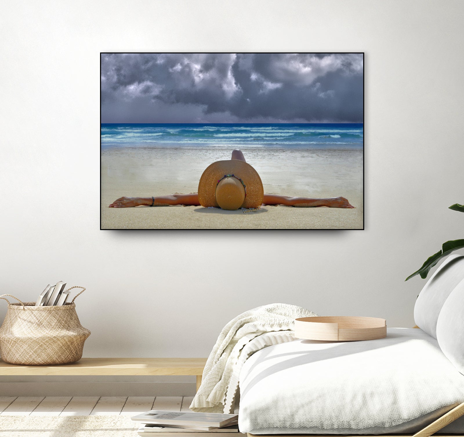 The Internationally Recognized Opinionist On the Beach by charles sinklier on GIANT ART - blue photo illustration