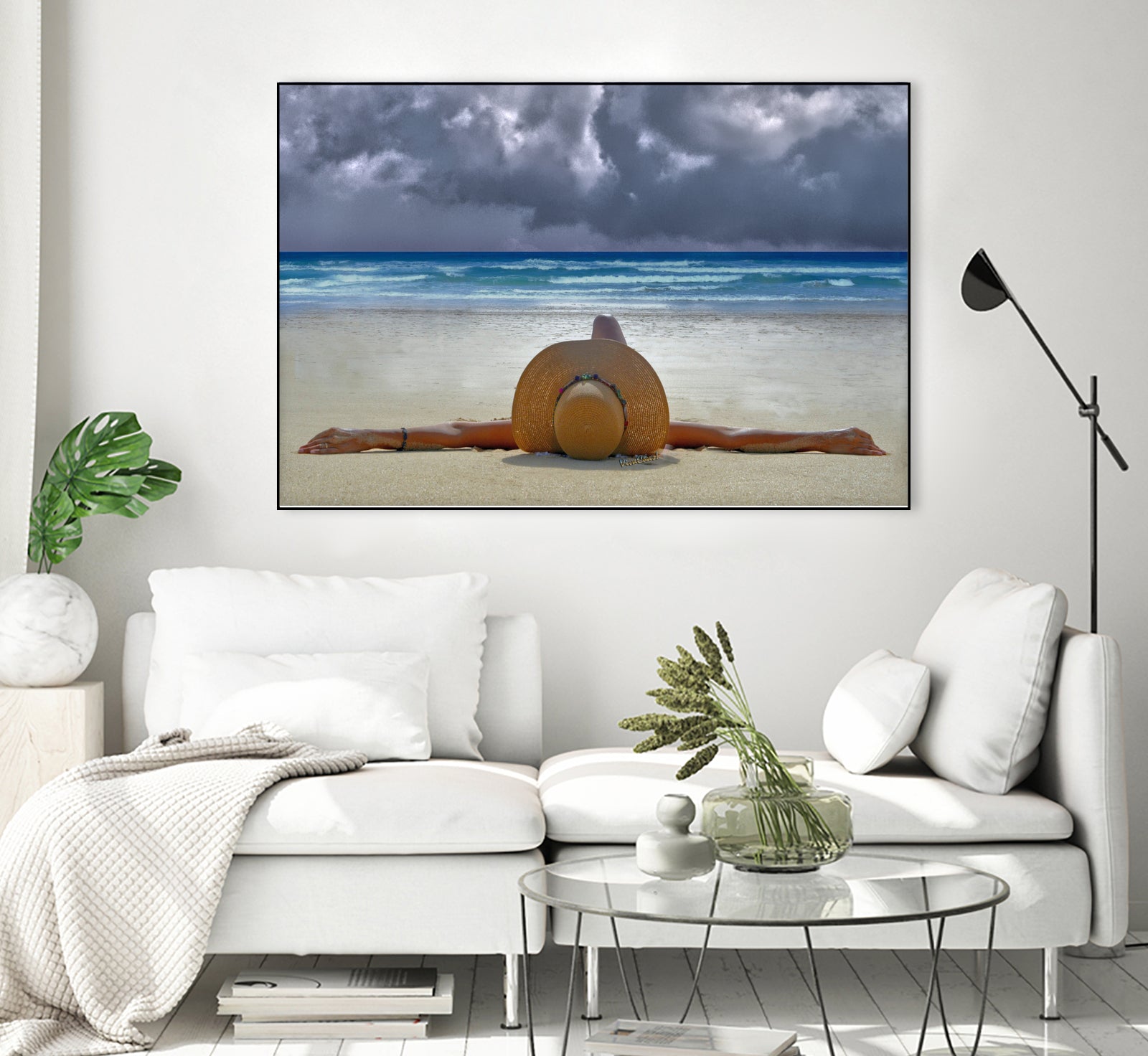 The Internationally Recognized Opinionist On the Beach by charles sinklier on GIANT ART - blue photo illustration