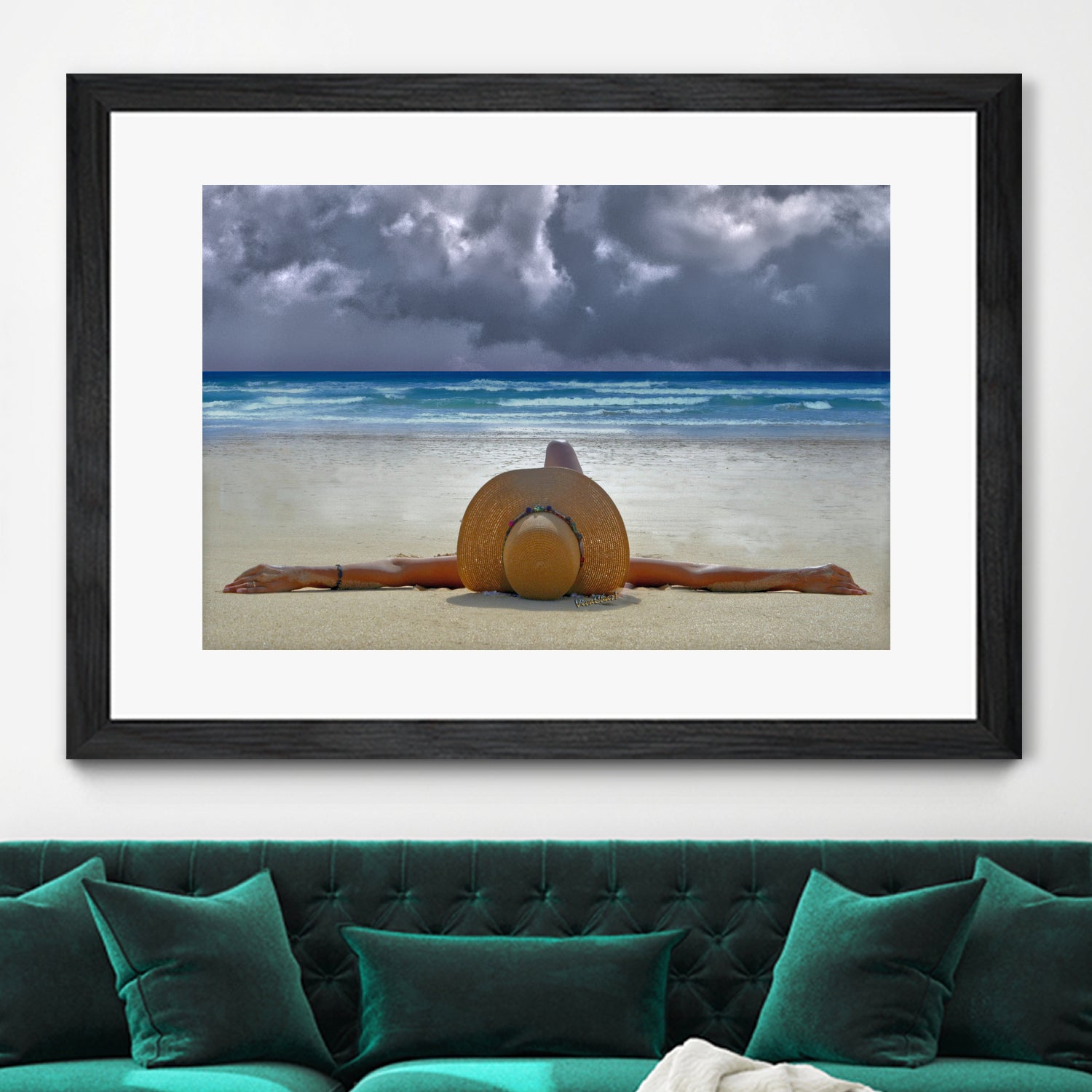 The Internationally Recognized Opinionist On the Beach by charles sinklier on GIANT ART - blue photo illustration