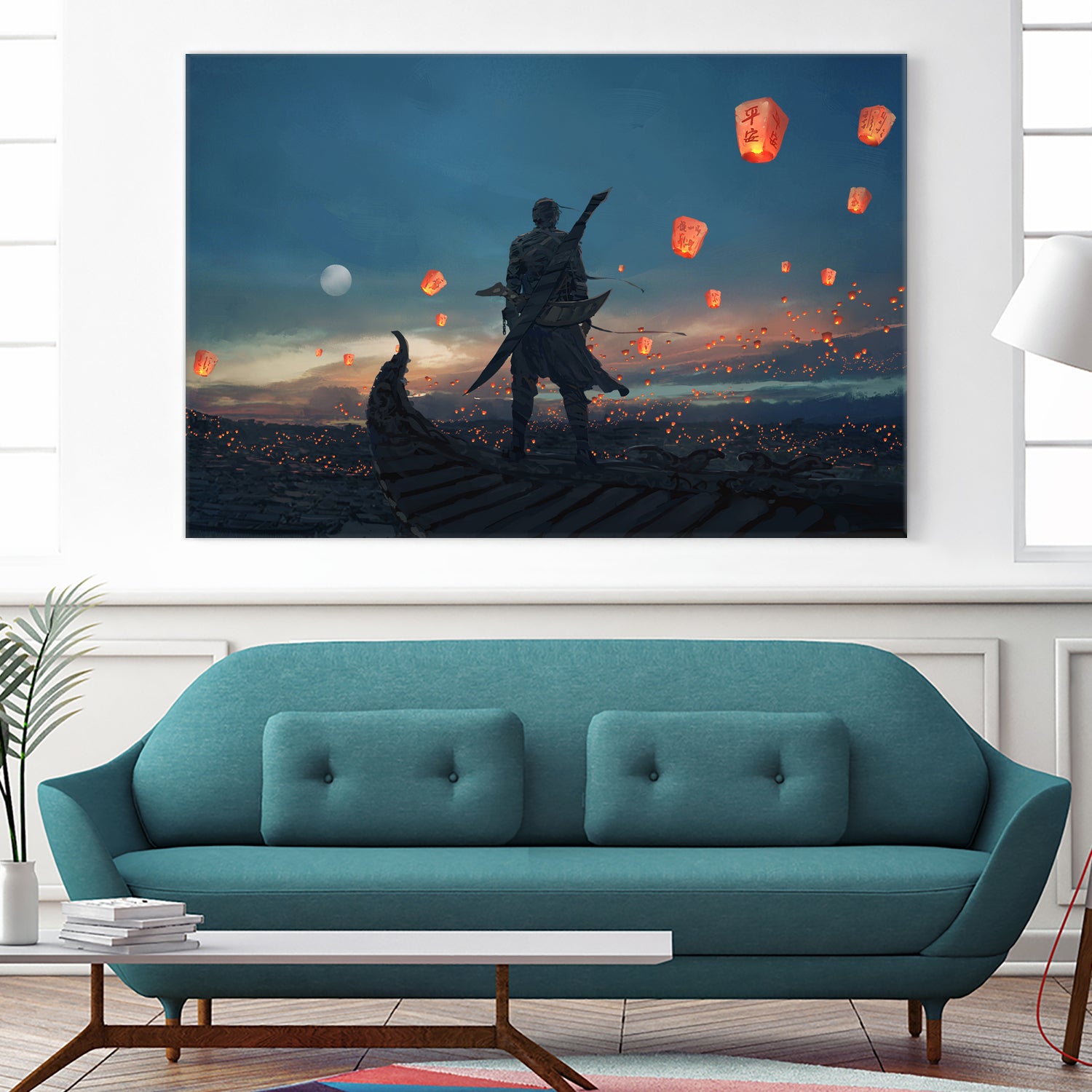 Sky Lanterns by Ling Wang on GIANT ART - blue digital painting