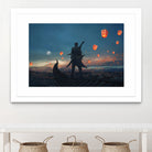 Sky Lanterns by Ling Wang on GIANT ART - blue digital painting