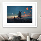 Sky Lanterns by Ling Wang on GIANT ART - blue digital painting