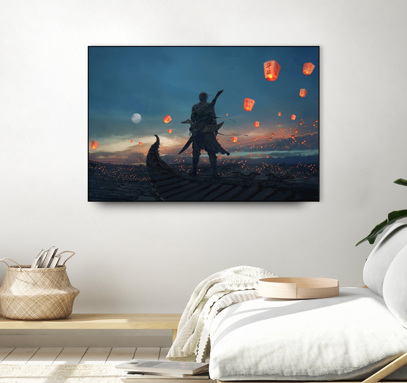 Sky Lanterns by Ling Wang on GIANT ART - blue digital painting