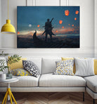 Sky Lanterns by Ling Wang on GIANT ART - blue digital painting