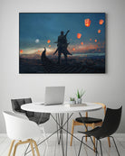 Sky Lanterns by Ling Wang on GIANT ART - blue digital painting