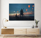 Sky Lanterns by Ling Wang on GIANT ART - blue digital painting