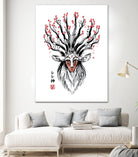 The Deer God Sumi-e by Antonio Camarena on GIANT ART - white digital painting