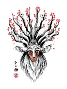 The Deer God Sumi-e by Antonio Camarena on GIANT ART - white digital painting