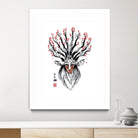 The Deer God Sumi-e by Antonio Camarena on GIANT ART - white digital painting