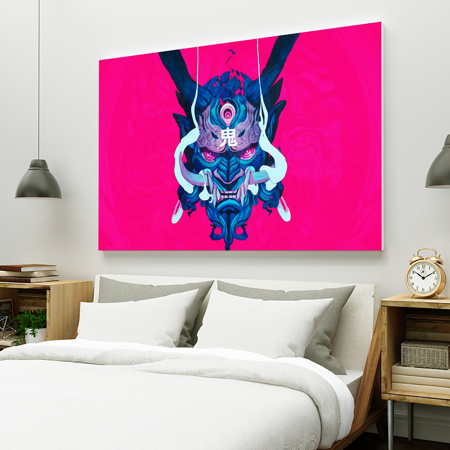 Oni Demon Mask Samurai by Edo Agus Setiawan on GIANT ART - pink photo illustration