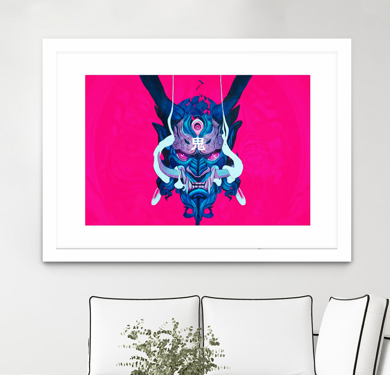 Oni Demon Mask Samurai by Edo Agus Setiawan on GIANT ART - pink photo illustration