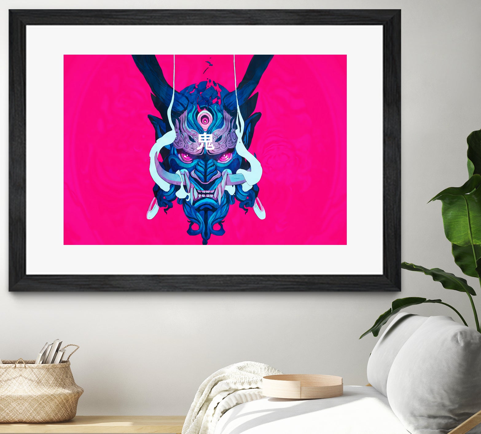 Oni Demon Mask Samurai by Edo Agus Setiawan on GIANT ART - pink photo illustration