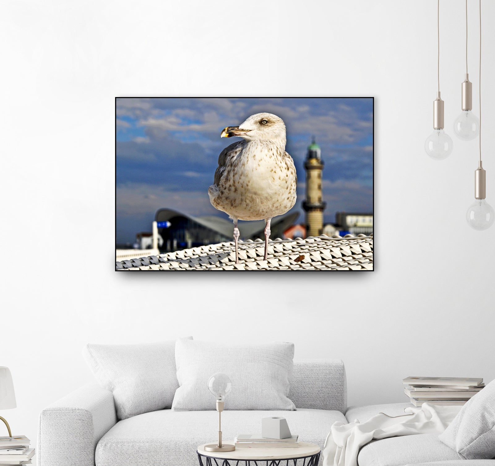 Magic Seagull on the Baltic Sea by SILVIA WISCHEROPP on GIANT ART - blue photo illustration