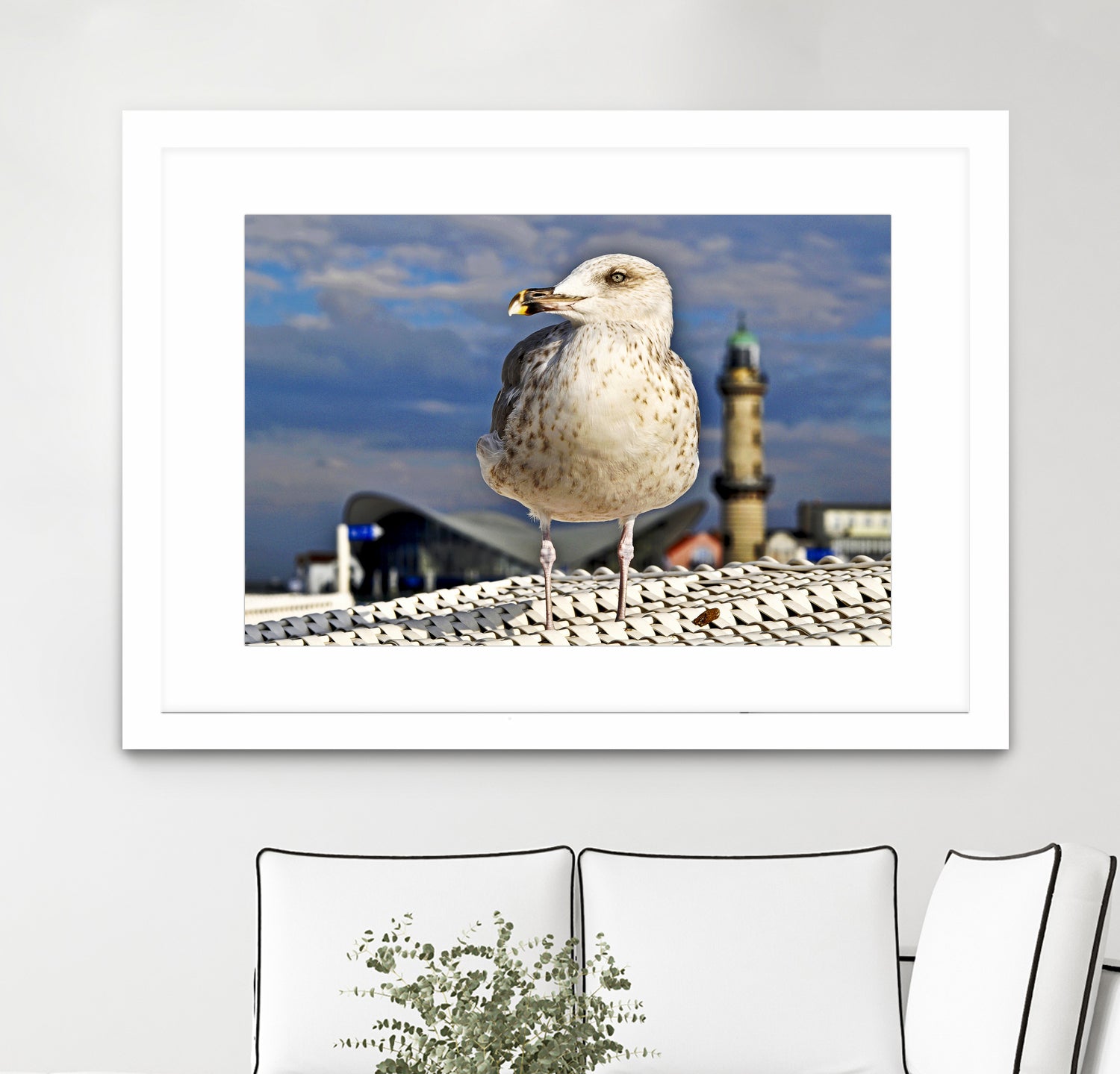 Magic Seagull on the Baltic Sea by SILVIA WISCHEROPP on GIANT ART - blue photo illustration