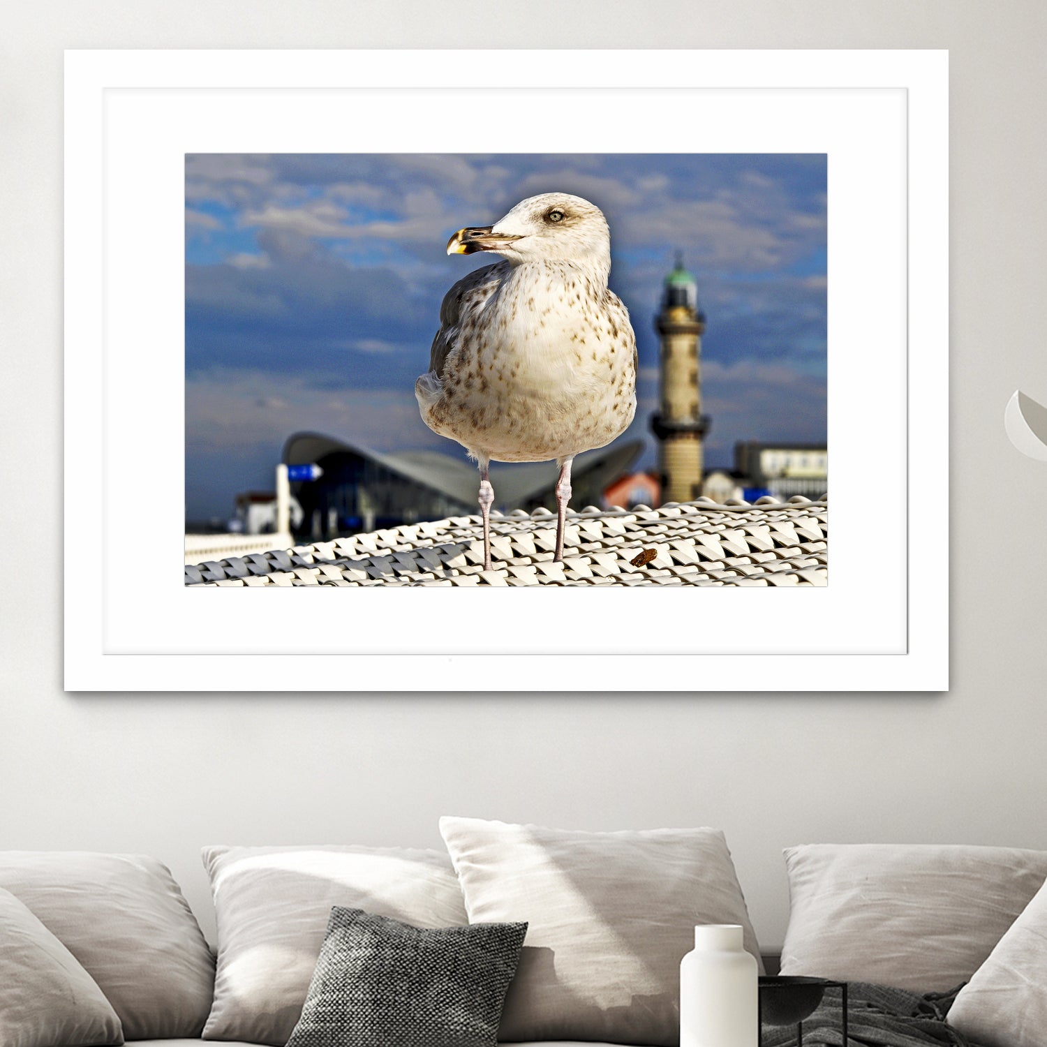 Magic Seagull on the Baltic Sea by SILVIA WISCHEROPP on GIANT ART - blue photo illustration