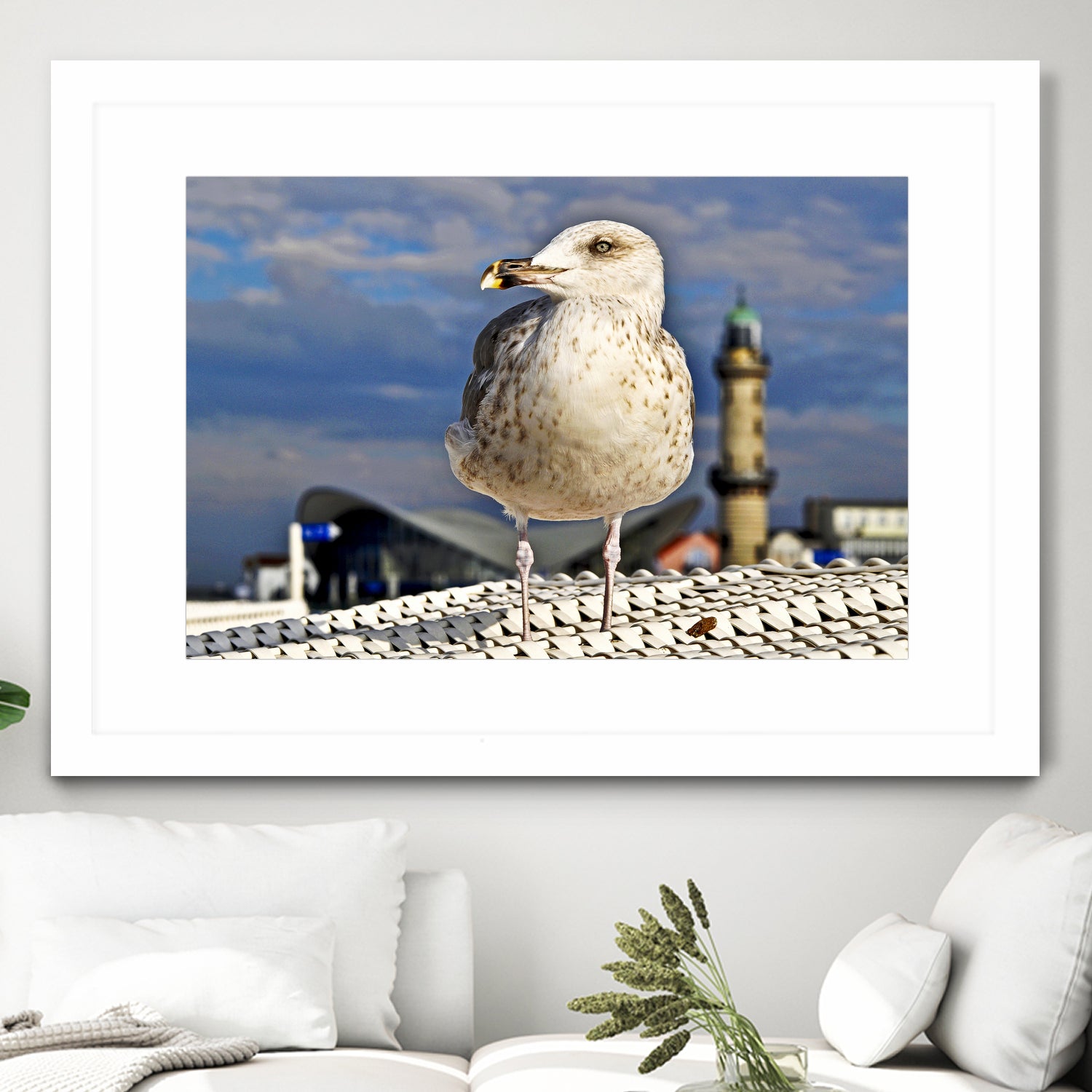 Magic Seagull on the Baltic Sea by SILVIA WISCHEROPP on GIANT ART - blue photo illustration