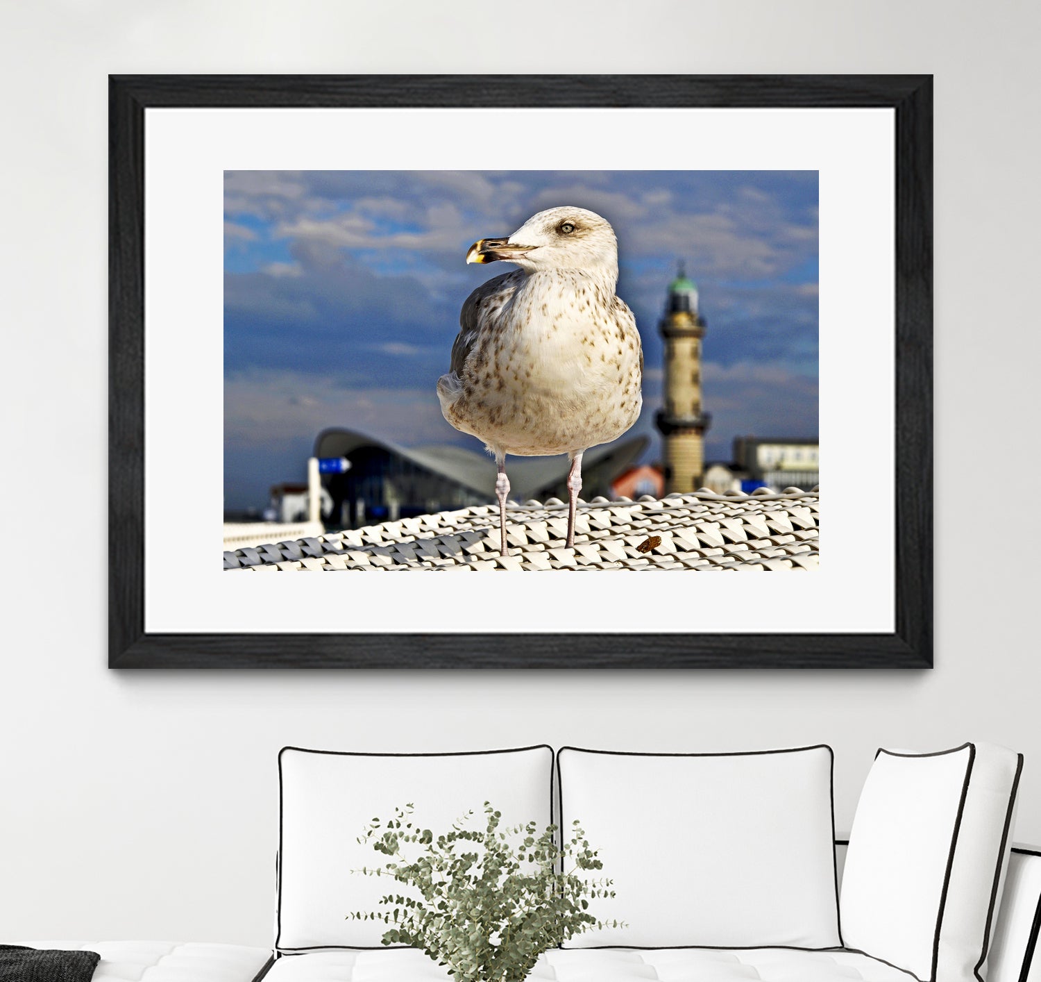 Magic Seagull on the Baltic Sea by SILVIA WISCHEROPP on GIANT ART - blue photo illustration