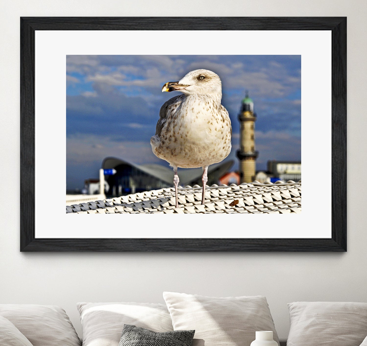 Magic Seagull on the Baltic Sea by SILVIA WISCHEROPP on GIANT ART - blue photo illustration