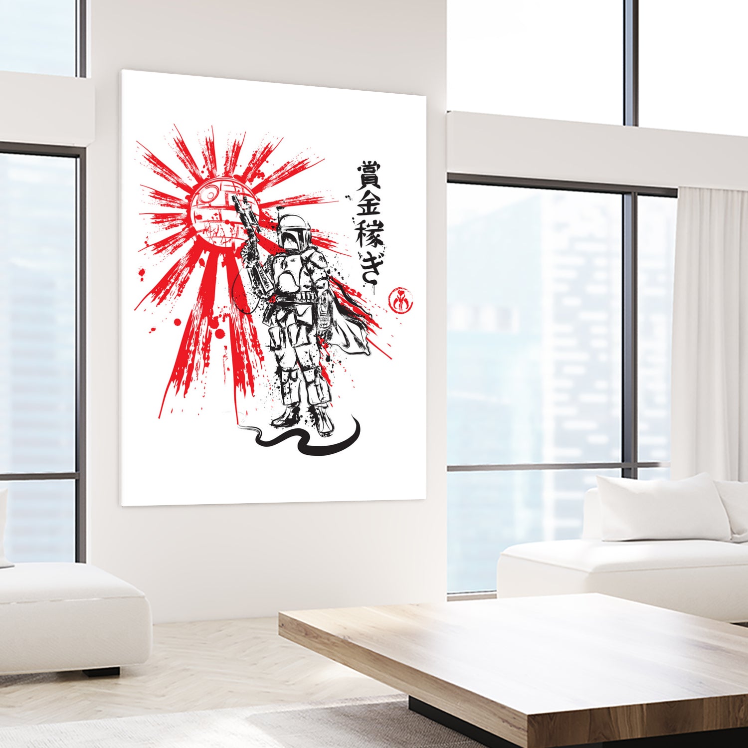 Mandalorian Warrior sumi-e by Antonio Camarena on GIANT ART - white digital painting